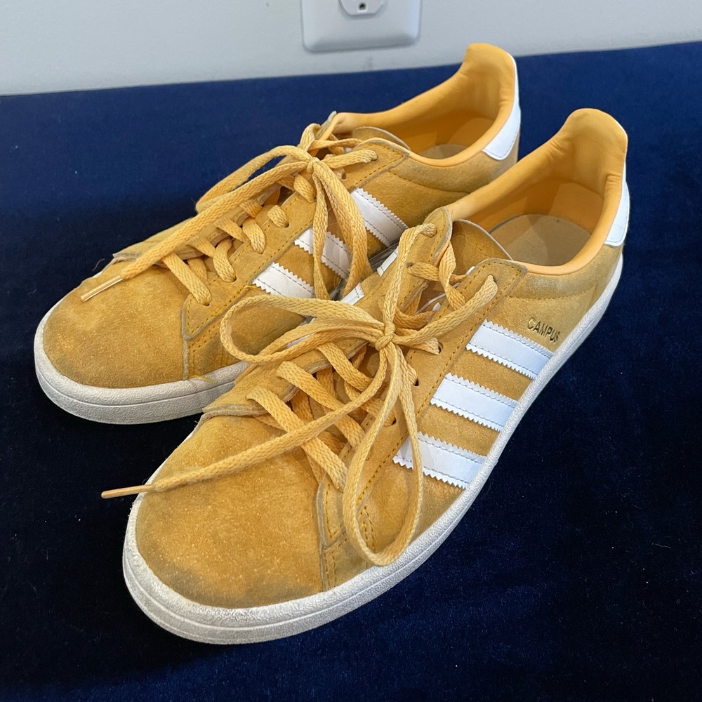 yellow suede adidas size 8.5